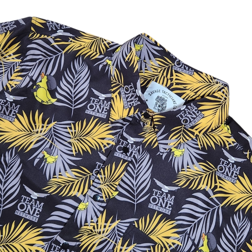 Savage Tacticians Shirt Mens Large SAVTAC Hawaiian Tactical Tropical Rubber Duck